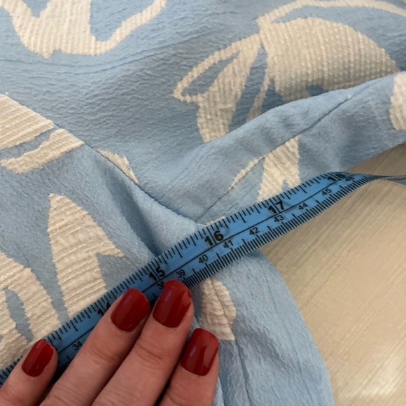 Stine Goya Top - Women's Small Blue White - Floral Peplum - Picture 12 of 13